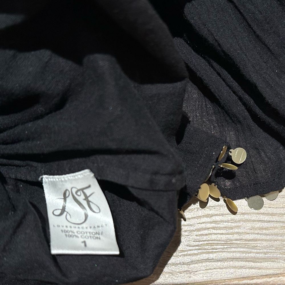 Loveshackfancy popover dress black with gold tassels - Picture 7 of 7